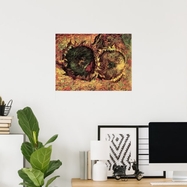Affiches Nature morte Deux Tournesols coupés par Vincent va (Bureau à domicile)