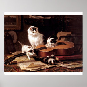 Affiches Naughty chatons jouant de la guitare
