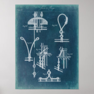 Affiches Nautical Detail Blueprint IV