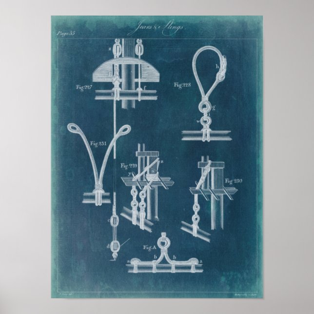Affiches Nautical Detail Blueprint IV (Devant)