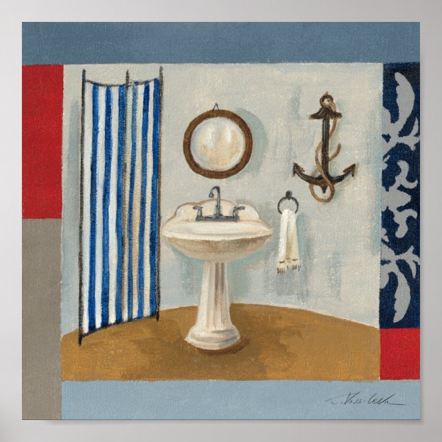 Affiches Nautical Themed Bathroom (Devant)