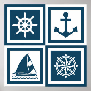 Affiches Nautical themed design