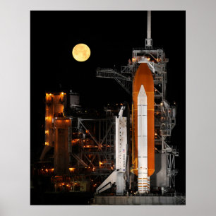 Affiches Navette spatiale Discovery et Lune