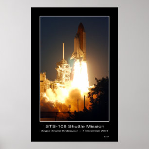 Affiches Navette spatiale Endeavor Levée STS-108