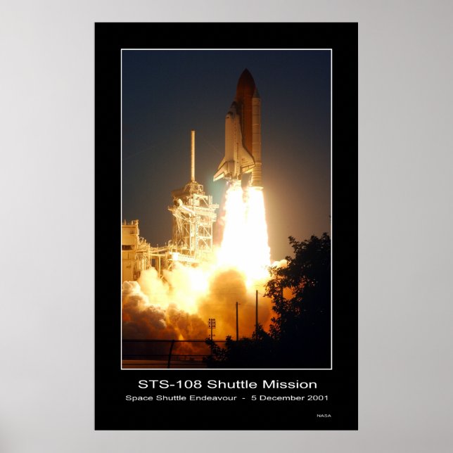 Affiches Navette spatiale Endeavor Levée STS-108 (Devant)