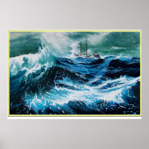 Affiches Navire en mer dans la tempête