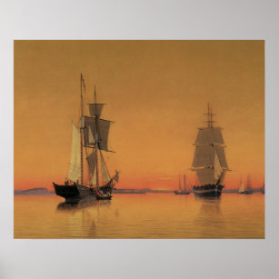 Affiches Navires à Boston Harbour à Twilight 1859