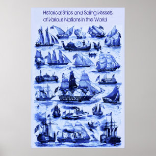 AFFICHES NAVIRES À VOILES DE STYLE VINTAGE DE DIVERSES NATI