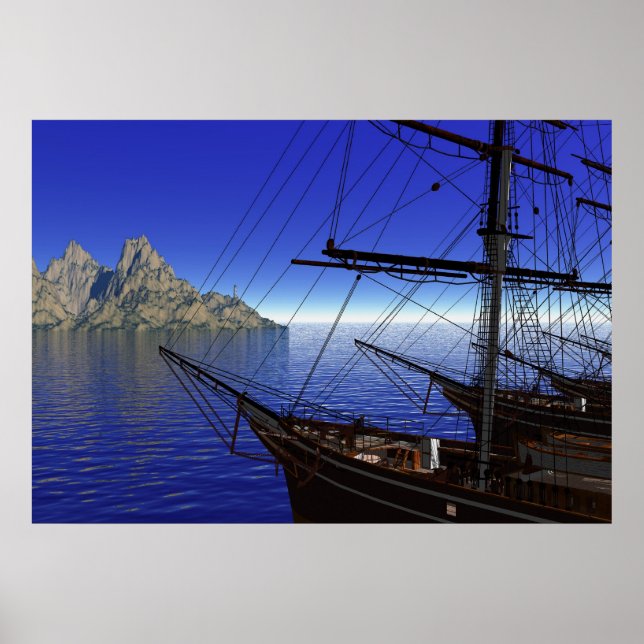 Affiches Navires reposant sur le quai (Devant)