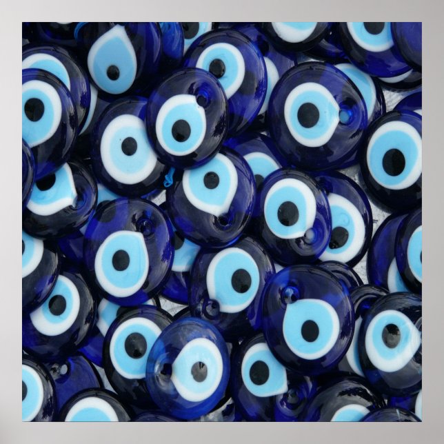 Affiches Nazar Amulets Evil Pierres Oeil Bleu Motif (Devant)