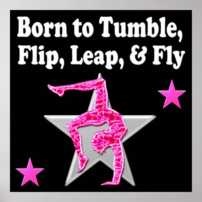 AFFICHES NÉ À TUMBLE, LEAP ET VOL GYMNAST (Devant)