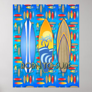 Affiches Né Au Surf