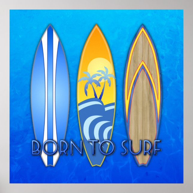 Affiches Né Au Surf (Devant)