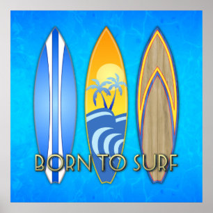 Affiches Né Au Surf