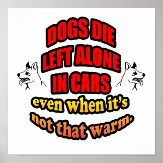 AFFICHES NE LAISSEZ PAS VOS ANIMAUX SEULS DANS UNE VOITURE