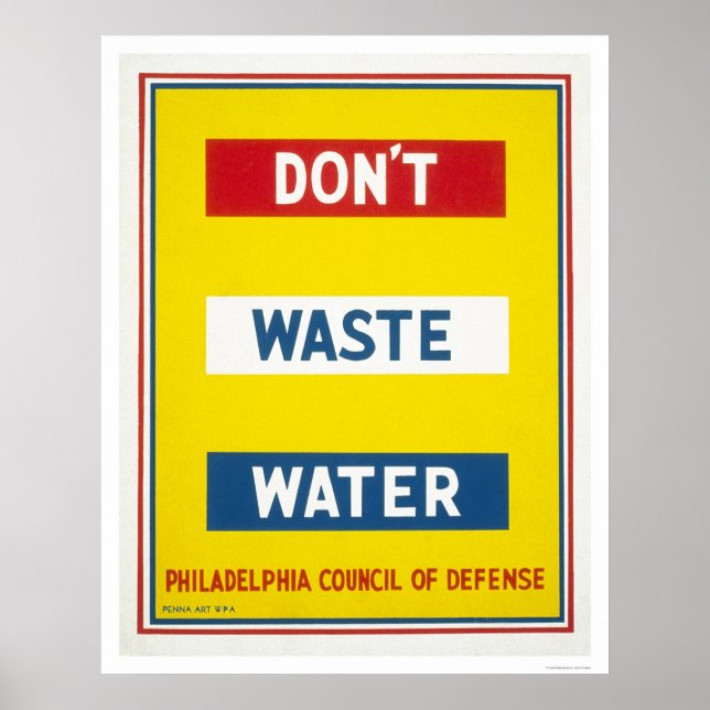 Affiches Ne pas gaspiller l'eau WPA (Devant)
