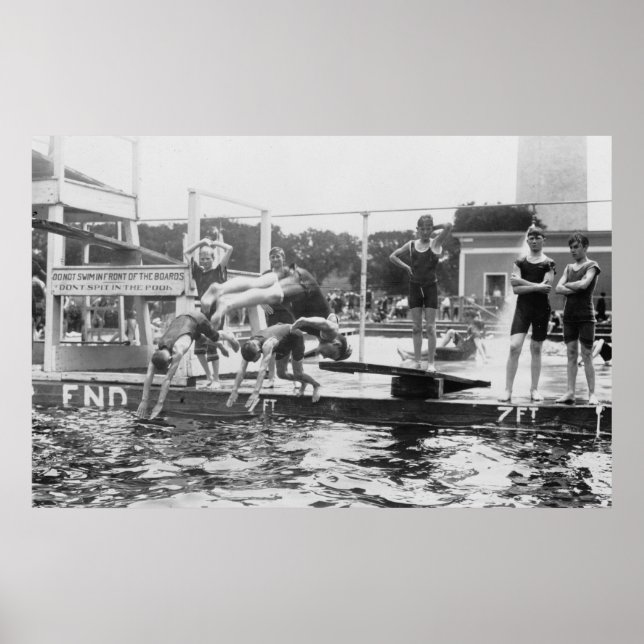 Affiches Ne pas SPIT dans Pool Boys Swimming Plongée 1920 (Devant)