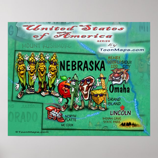 Affiches Nebraska USA (Devant)