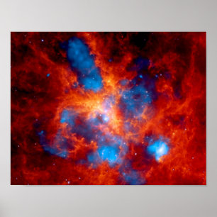 Affiches Nébuleuse de la Tarentule, photo spatiale infrarou