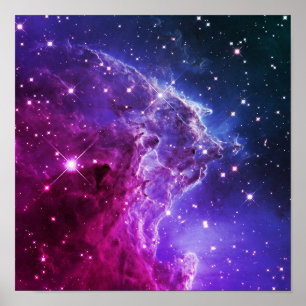 Affiches Nébuleuse de la tête de singe ombrée violet hipste