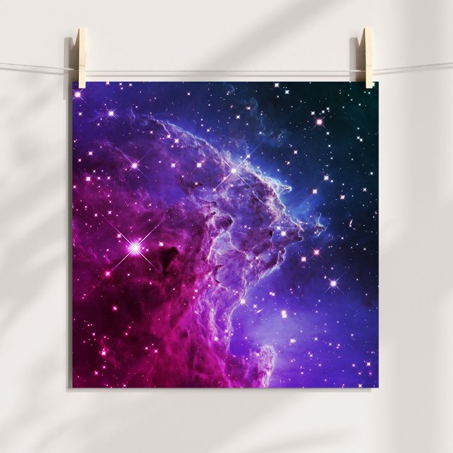 Affiches Nébuleuse de la tête de singe ombrée violet hipste (Hipster Purple Ombre Monkey Head Nebula Poster)