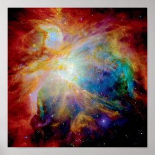 Affiches Nébuleuse d'Orion Hubble Spitzer Télescope Photo d