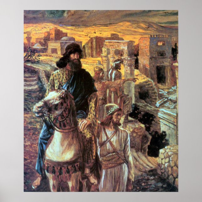 Affiches Nehemiah voit les décombres à Jérusalem par Tissot (Devant)