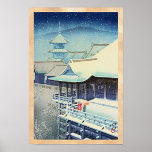 Affiches Neige du printemps au temple de Kiyomizu Hasui Kaw
