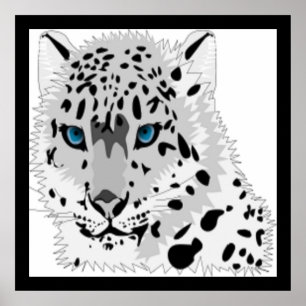 AFFICHES NEIGE LEOPARD ANIMAL