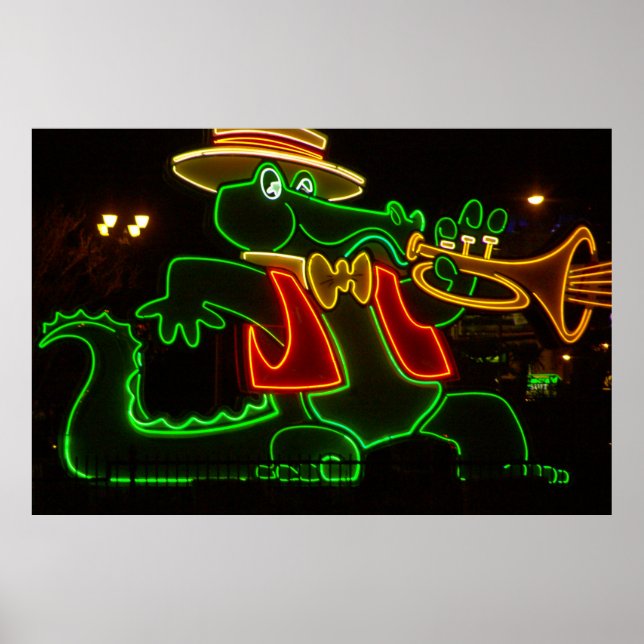 Affiches Neon Alligator (Devant)