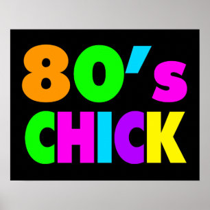 Affiches Neon Colours 80's Chick
