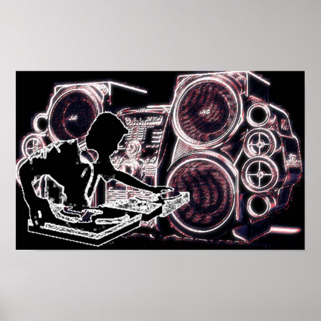Affiches Neon DJ (Devant)