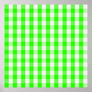 Affiches Neon Green Gingham Pattern by Shirley Taylor