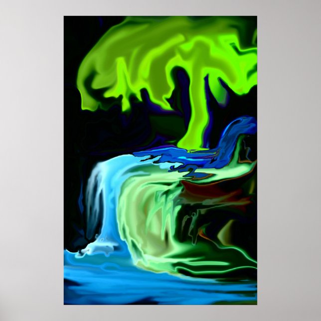 Affiches Neon luisier et cascade abstrait (Devant)