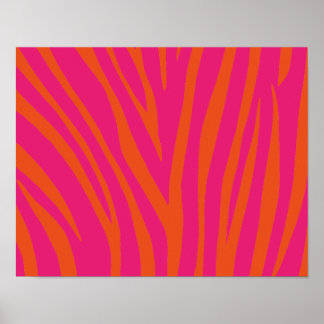 AFFICHES NEON ROSE ORANGE ZEBRA STRIPES BACKGROUNDS WALLPAP