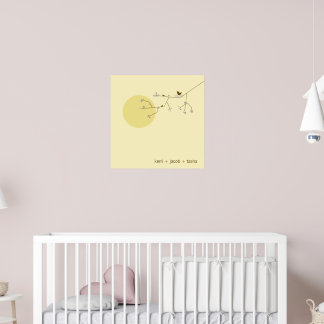 Affiches Nesting Birds Family Baby Nursery Art Imprimer