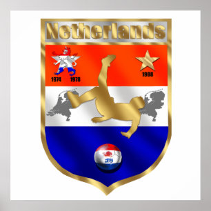 Affiches Netherlands  Soccer player voetbal sheild emblem