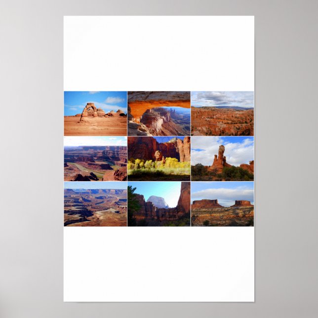 Affiches Neuf monuments de l'Utah (Devant)