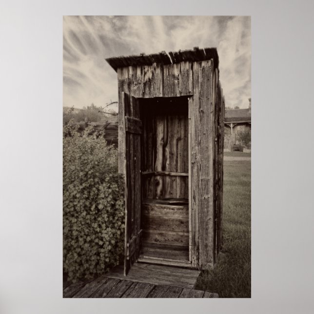 Affiches Nevada City Ghost Town Outhouse - Montana (Devant)