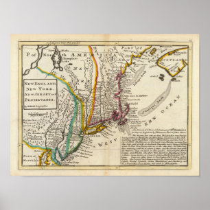 Affiches New England, New York, New Jersey and Pennsylvania