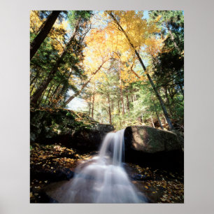 Affiches New Hampshire, une cascade dans le blanc