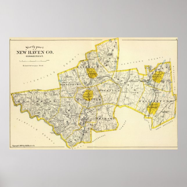 Affiches New Haven County Connecticut (Devant)