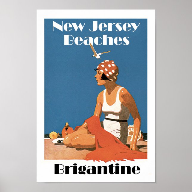 Affiches New Jersey Beaches ~ Brigantine (Devant)