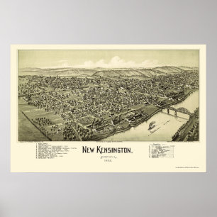 Affiches New Kensington, PA Panoramic Map - 1902