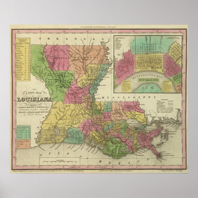 Affiches New Map Of Louisiana 2 (Devant)