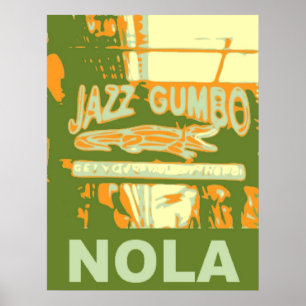 Affiches New Orleans Nola Jazz Gumbo