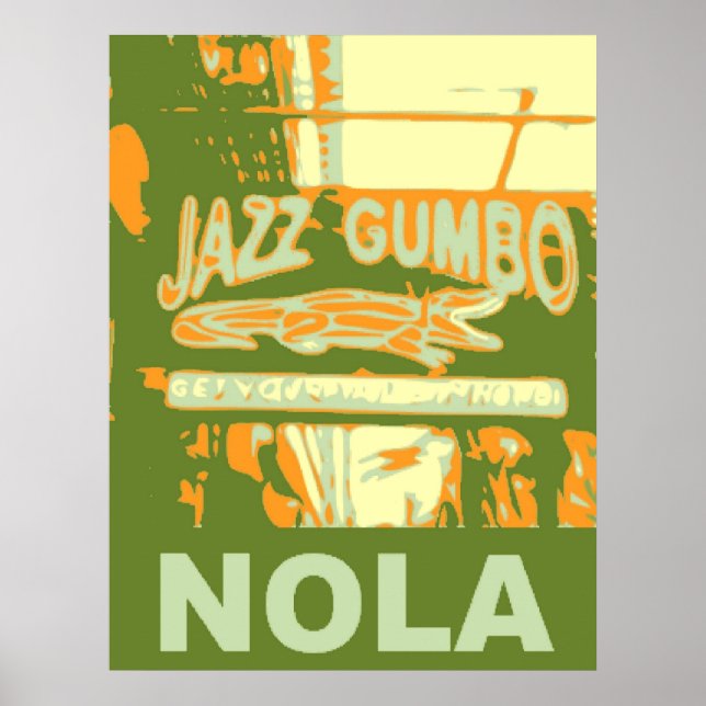 Affiches New Orleans Nola Jazz Gumbo (Devant)