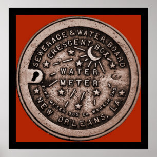 Affiches New Orleans Water Meter Wall Art