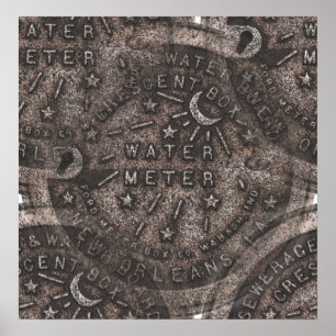 Affiches New Orleans Water Meter Wall Art