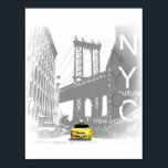 Affiches New York City Nyc Taxi jaune Brooklyn Bridge<br><div class="desc">New York City Nyc Taxi jaune Brooklyn Bridge Pop Art Photo</div>
